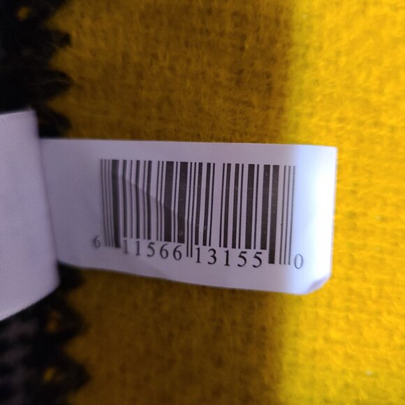 OVER SIZED BLANKET SCARF HOUNDSTOOTH REVERSIBLE WITH FRINGE --SIZE 78 '' X 26'' - Picture 5 of 10